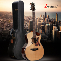 Langsheng folk acoustic guitar 41 inch finger playing surface veneer guitar artificial custom lettering guitar beginner men and women