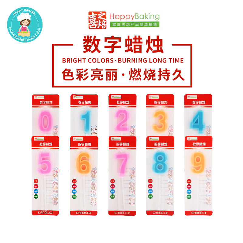 Happy birthday party birthday cake candle digital creative festive birthday smokeless candle baking decoration