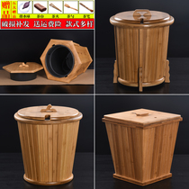 Bamboo scum bucket drainage bucket tea ceremony trash bin kung fu tea set accessories waste bucket tea bucket water filtration