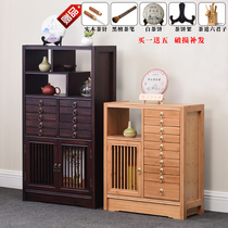 Bamboo Puer tea cake cabinet simple solid wood tea storage box white tea cake cabinet multi-layer tea cabinet display cabinet Bogu shelf