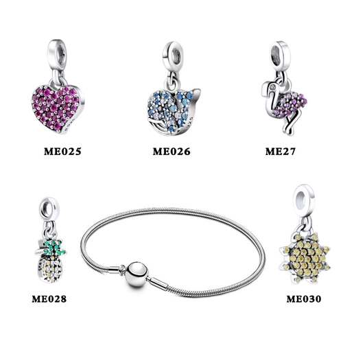 约瑟拉夫 Panjia 925 Silver Me Series Pink Firebird I Love Sunny Blue Whale Crint с женскими браслетами