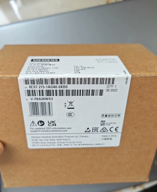 6Es7215-1Ag40-0Xb0 Siemens S7-1200Cpu 1215C 6Es7 215-1Ag4O-Oxbo