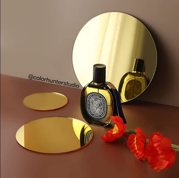 Acrylic reflection board golden mirror ins wind beauty commercial still life portrait photo photography props mirror