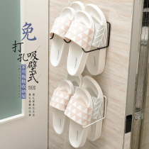 Japanese bathroom slipper rack Punch-free wall-suction toilet door rear shoe rack Wall-mounted home shoe storage rack