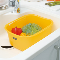  Vegetable washing basin Household Japan imported rectangular basin Kitchen basin large plastic basin vegetable washing basket Vegetable washing basket