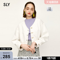 SLY new V-neck ultra-short neutral loose casual denim jacket female 030DSM10-0660