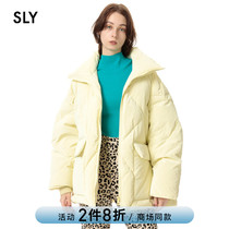 SLY2021 winter New Stand Collar Diamond loose bread jacket puff down jacket women 038EAZ30-0710