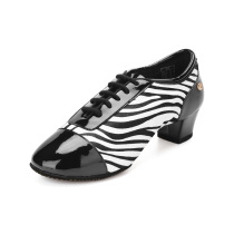ADSmissfun female Latin A1018-13 imported zebra print horse fur cha cha youth adult dance shoes
