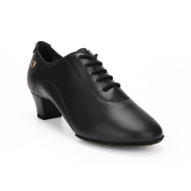 ADS教师鞋MISSFUN舞鞋A1002-11女拉丁中跟软牛皮鞋两点底恰恰狐步