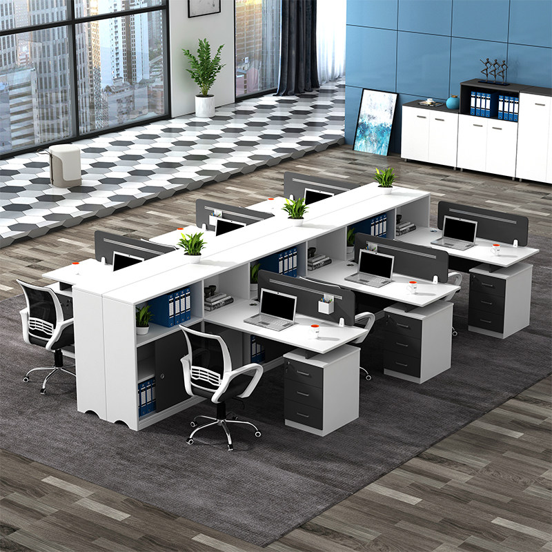 Finance room desk simple modern combination desk and chair office staff computer desk office furniture staff workstation