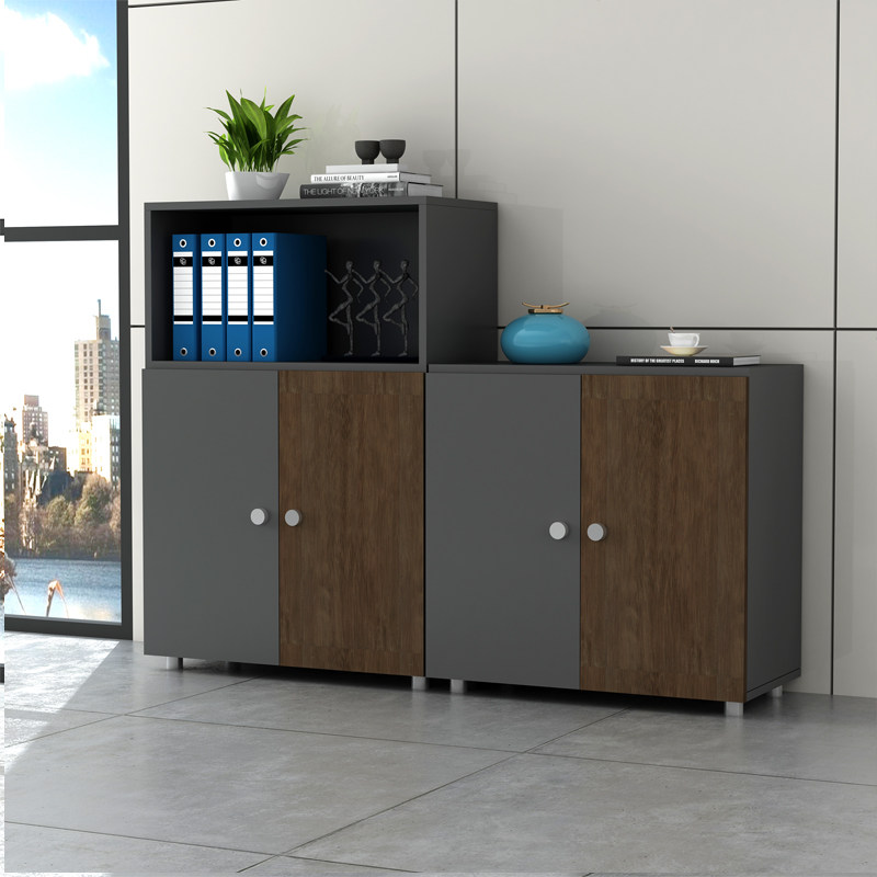 Office storage cabinet low cabinet wooden lock cabinet against the wall tea cabinet data cabinet - Taobao