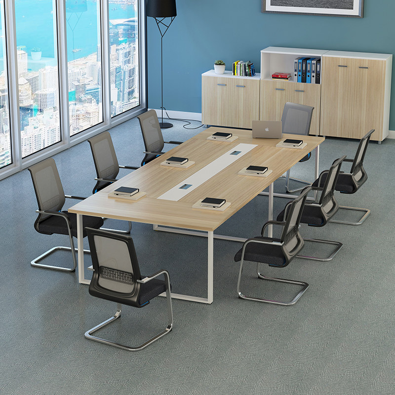 Conference Room Rectangular Conference Table Simple Modern Long Table Office Meeting Speaker Table to Negotiate Reception Table