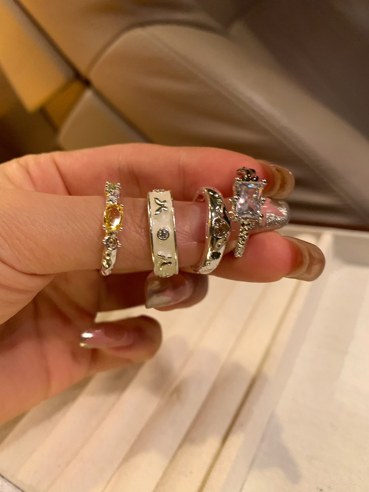 Exklusives Designer Ring Set Für Damen Niche Modeschmuck_voghion.com