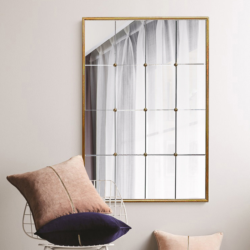 American decorative mirror Guanding custom small checkered window mirror hanging wall restaurant café KTV soft decoration dining side mirror