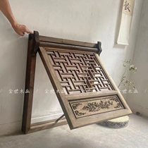 Customized solid wood upturned windows Chinese style antique old doors and windows sliding windows hollow lattice traditional retro style