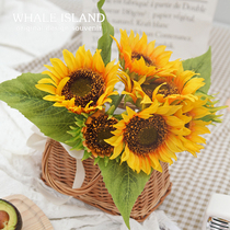 Picnic sunflower bouquet Simulation sun flower photo props fake flower high-end ins outdoor ornaments Net red pendulum