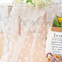 Small fresh net red small daisy mesh Picnic tablecloth ins Lace gauze fabric Photo fairy light yarn dinner cloth