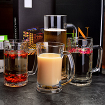 Heat-resistant glass household tea cup beer glass boiling cup with handle Cup Cup rinse Cup thickening
