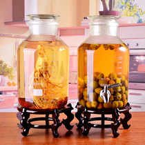 Liquor jar glass ribbon faucet 5kg 10kg 20kg clearance household wine glass bottle thickened sealed wine altar