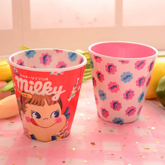 Fujiya Milk Girl Nhựa Melamine Cốc nhựa Bàn chải đánh răng Cốc nước Cốc nước súc miệng - Tách