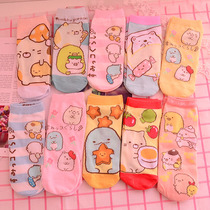 Japanese corner Cute small animal corner creature socks Womens short socks Boat socks Spring and summer polyester cotton socks Shallow mouth socks
