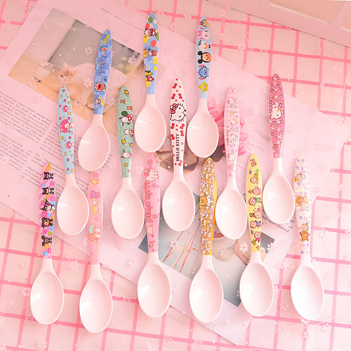 Meritti TSUM cute cartoon spoon long handle dense amine tablespoon spoon with a small spoon of rice spoon