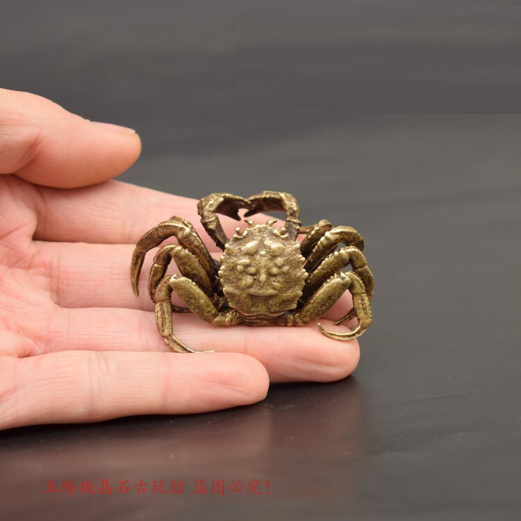 Bronze Ware Rich Chia World Small Crab Tea Spotting Pieces Brass Solid to play a collection Vinity Bronze Ware Gift