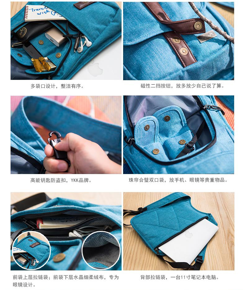 Gox đa chức năng ba lô máy tính xách tay thời trang Túi máy tính 11 inch ngoài trời không thấm nước cầm tay đi lại giải trí túi đi lại - Ba lô balo nữ