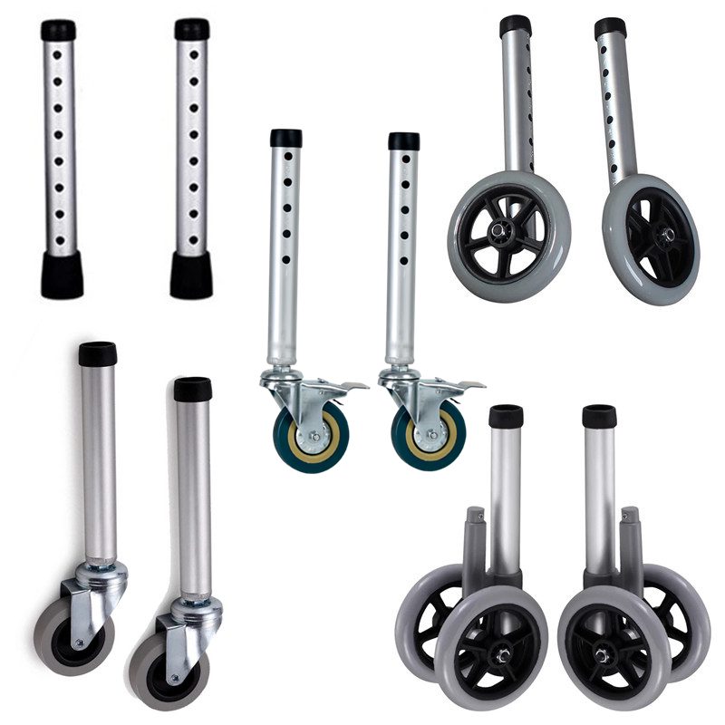 Walker accessories Belt wheel foot tube Height adjustable directional wheel Universal wheel Brake wheel Under pressure column brake wheel Straight foot tube