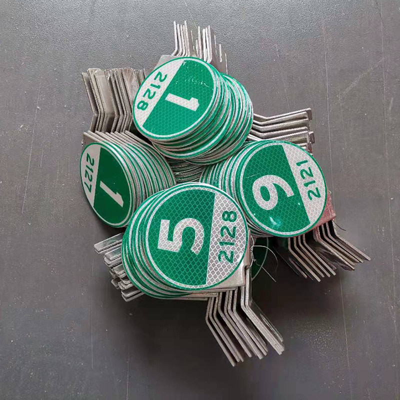 Highway 100 meters round 100 meters of road outline attached 100 meters high sign