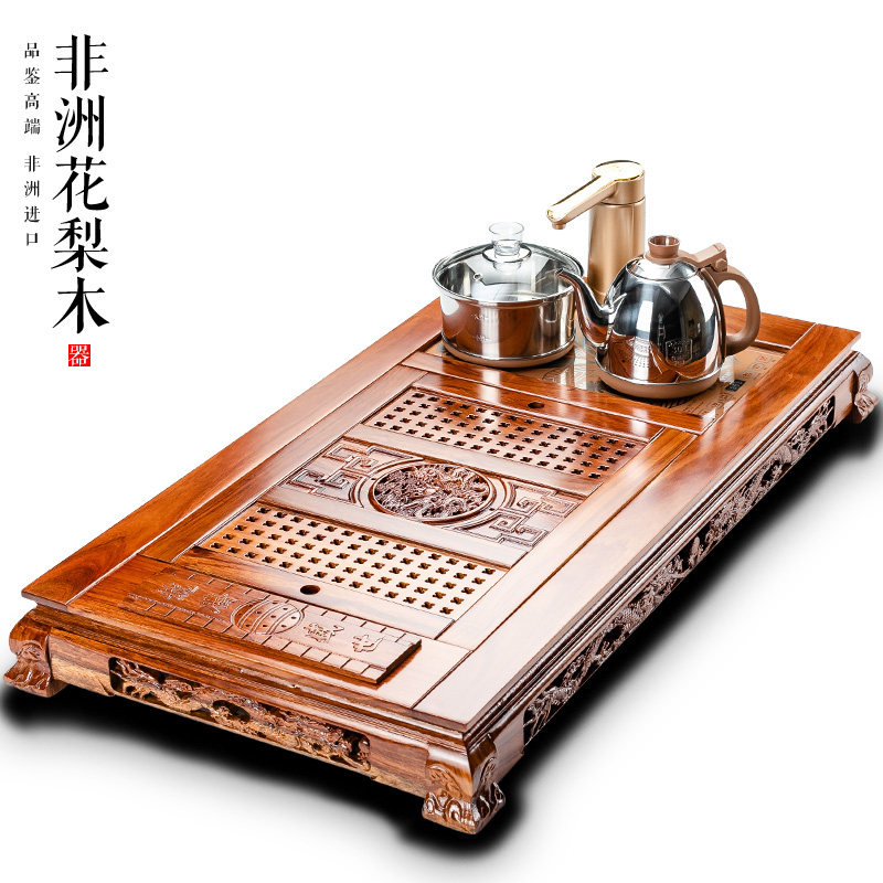 Hua wooden tea toilet solid wood household office fully automatic kettle minimalist water storage tea table tea plate