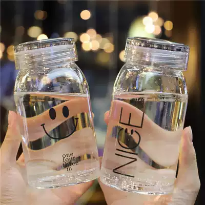 Cute big belly glass female simple student couple Korean Cup creative trend fresh transparent literary Cup