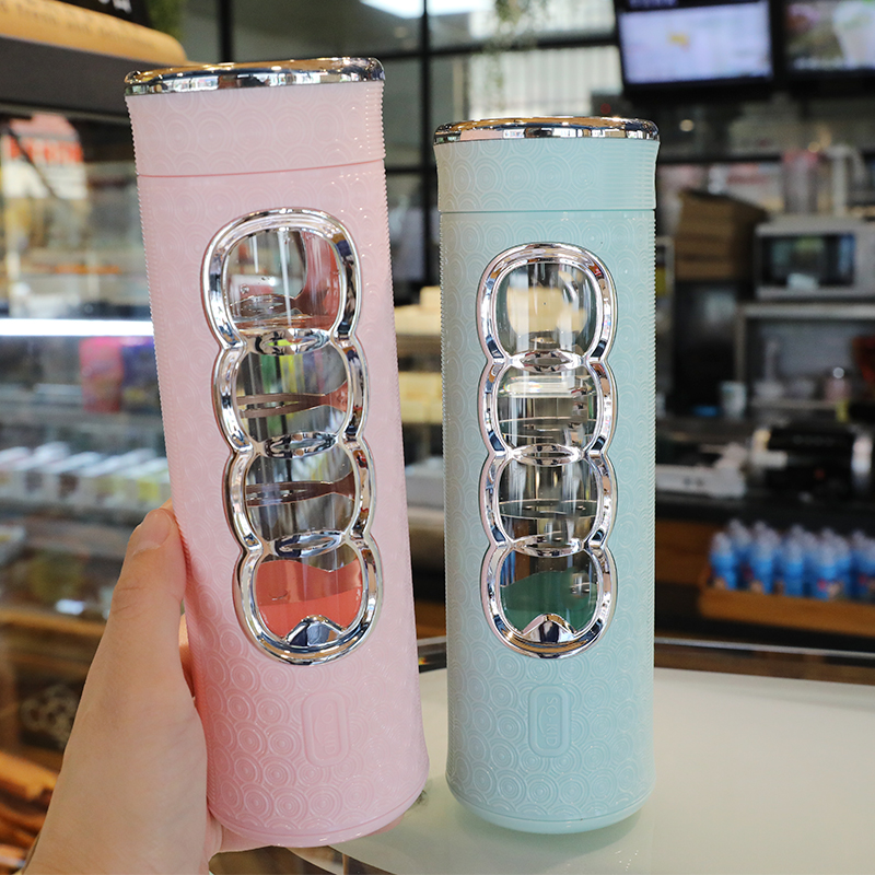 Water glass female summer glass cup double layer anti-scalding with strainer cups mesh red homo-style tea cup men's vehicle plastic bogs