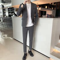 Light ripe style small suit mens casual senior sense Net Red Youth popular Korean slim long sleeve suit jacket