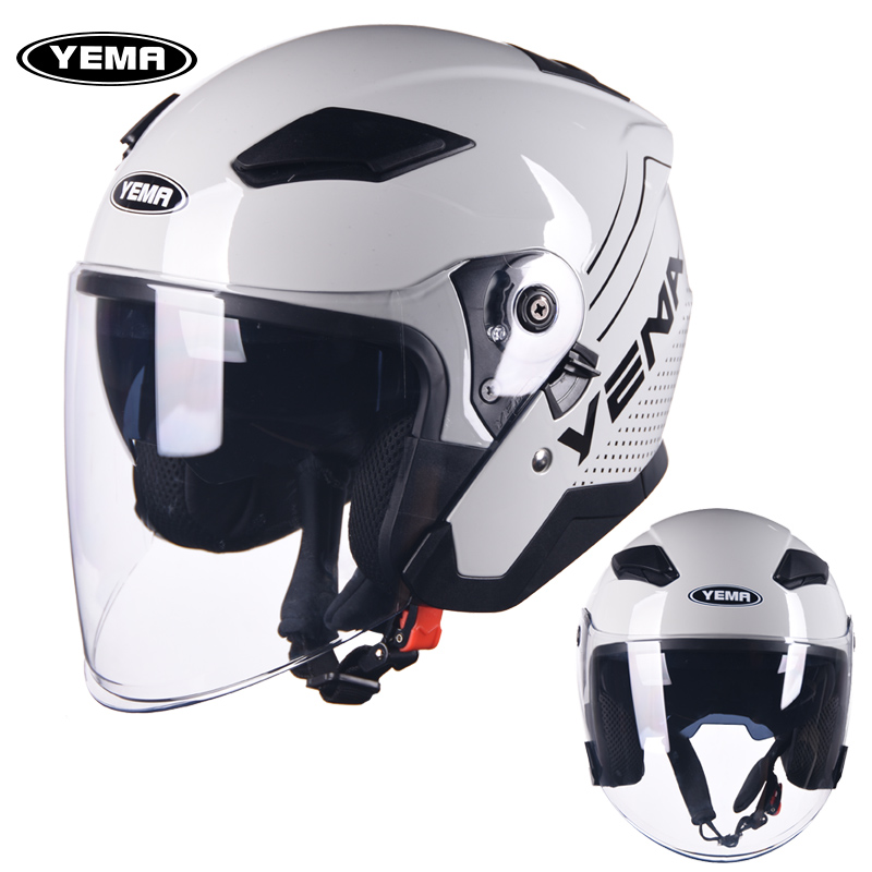 The new Mustang 639 double lens half helmet gray electric vehicle battery car semi-cover unisex helmet breathable
