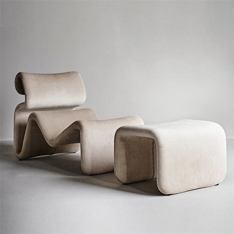 Designer Furniture Creative Bending Single Chair Metal Anomalous S Shaped Chair Modern Minimalist Living-room Sloth Chair