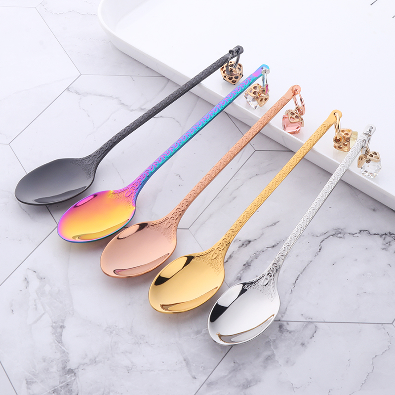 304 Stainless Steel Coffee Spoon Creative Cute Net Red Earrings Coffee Stirring Spoon Bar Dining Room Drink Spoon