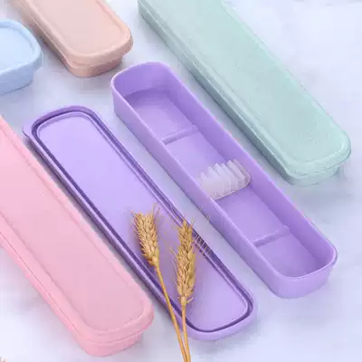 PP environmental protection food grade plastic tableware box Korean chopsticks spoon box storage box Travel portable student chopsticks box