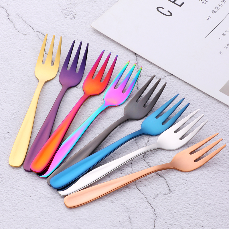 304 stainless steel fork Home Eat Fruit Sign Fruit Fork Creativity Cute Three Teeth Children Cake Fork Fruit Fork