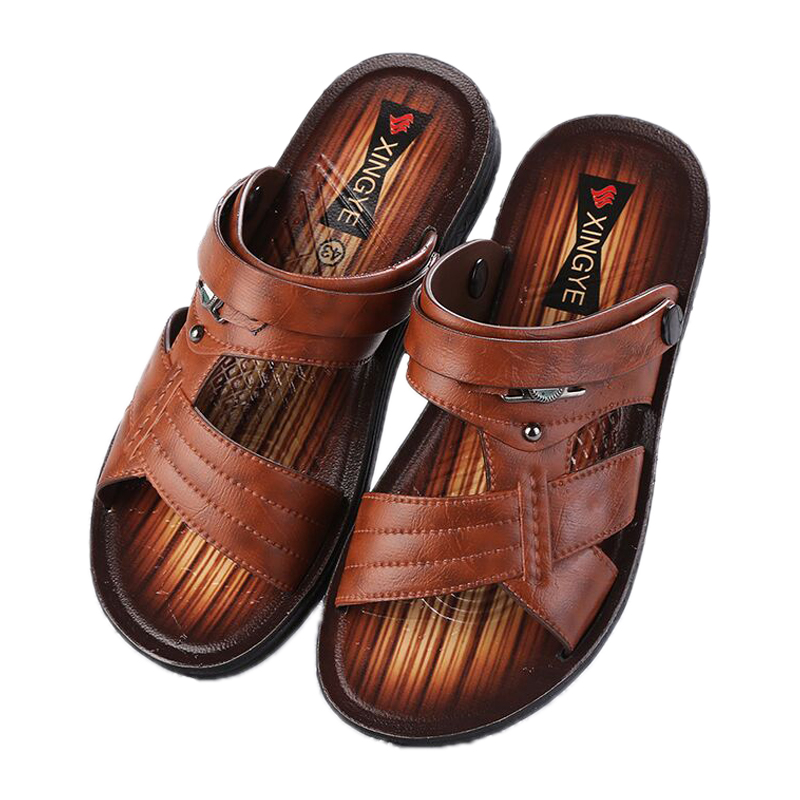 2022 summer men's beach sandals soft bottom non-slip breathable outdoor leisure beach two wear wear-resistant bath sandals