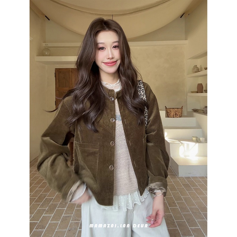 2026 Autumn New Style [Sunny Day Stroll] Melard Vintage Corduroy Jacket