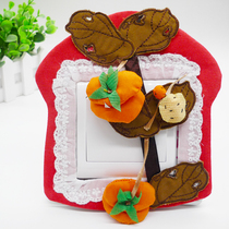 Creative switch cover fabric switch cover switch sticker protective cover dust cover wall fire sticker socket cover 5 pieces