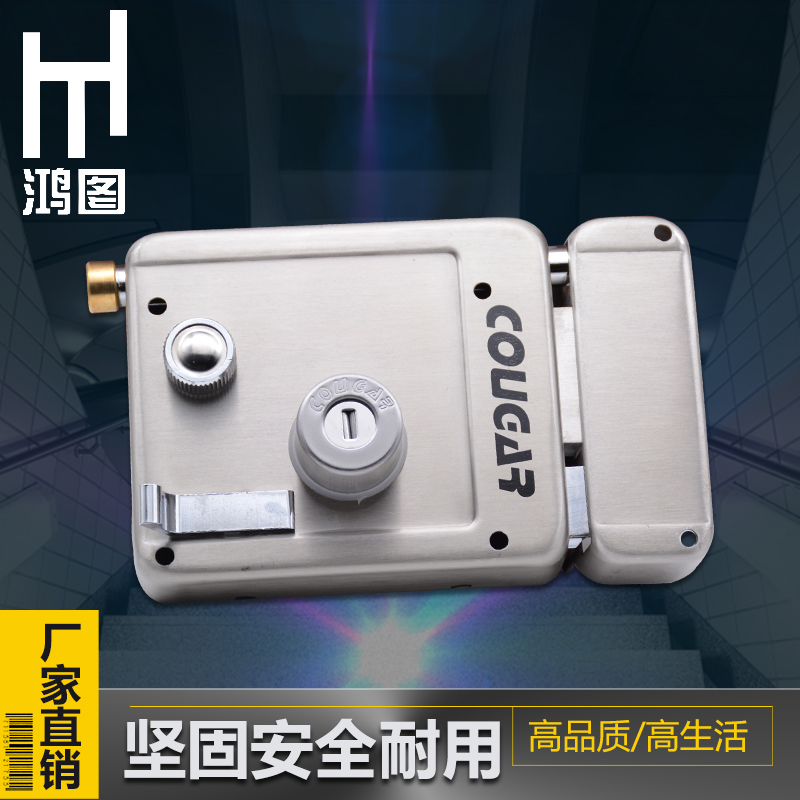 External door lock old-fashioned anti-theft lock Andeli door lock 304 lock core C-class stainless steel automatic door universal type