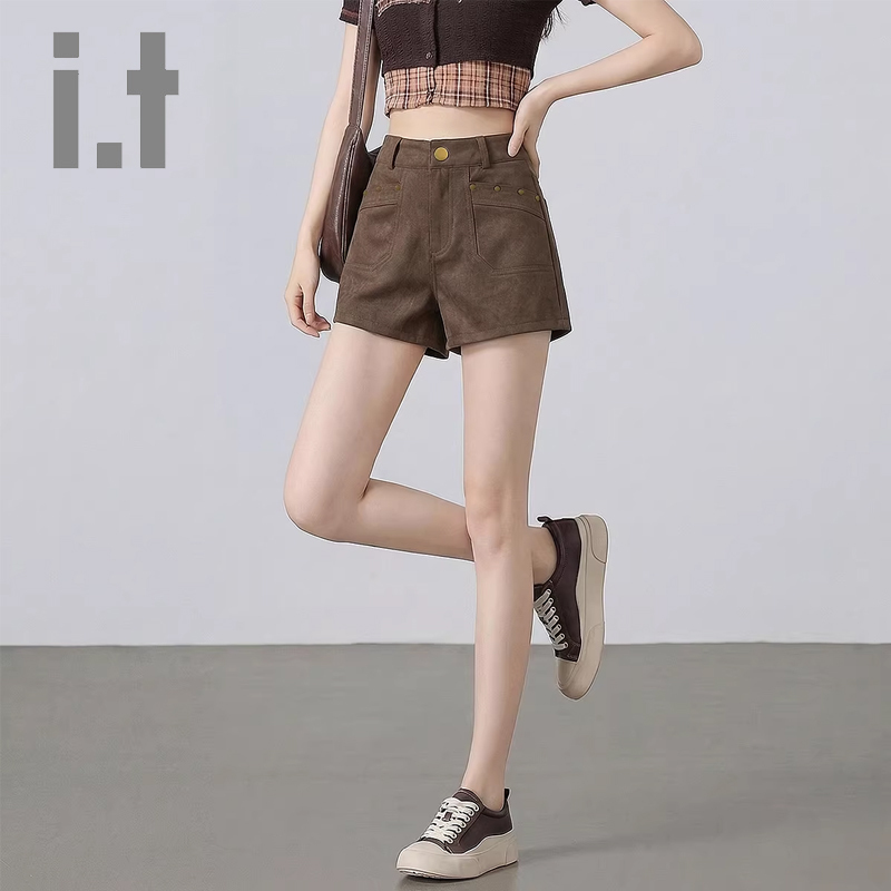 Chocoolate Fashion Retro High-Waisted Trendy Casual Shorts Women's Summer Stylish Versatile Ultra-Short Shorts
