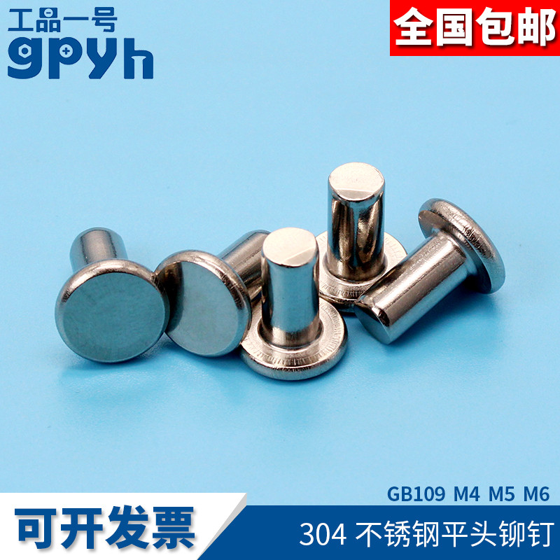 (M5M6) Solid flat head rivet GB109 stainless steel 304 material flat round head rivet pin rivet