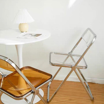 Transparent dining chair Nordic folding chair Home backrest ins net red photo makeup modern minimalist acrylic chair