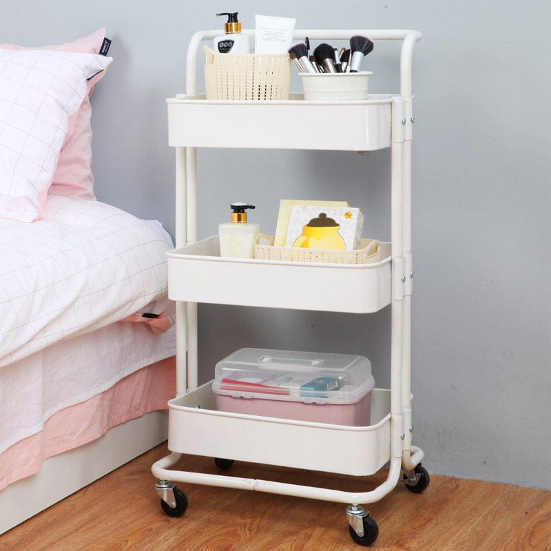 Baby supplies movable rack with wheel bedside newborn rack multi-layer trolley baby storage rack