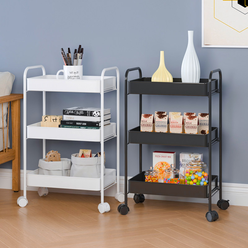 Kitchen trolley rack floor-to-ceiling multi-storey Nordic living room bedroom home mobile snack storage rack storage