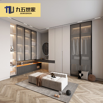 Bunny whole house custom wardrobe whole cloakroom bedroom furniture simple light luxury love grid board Shanghai factory