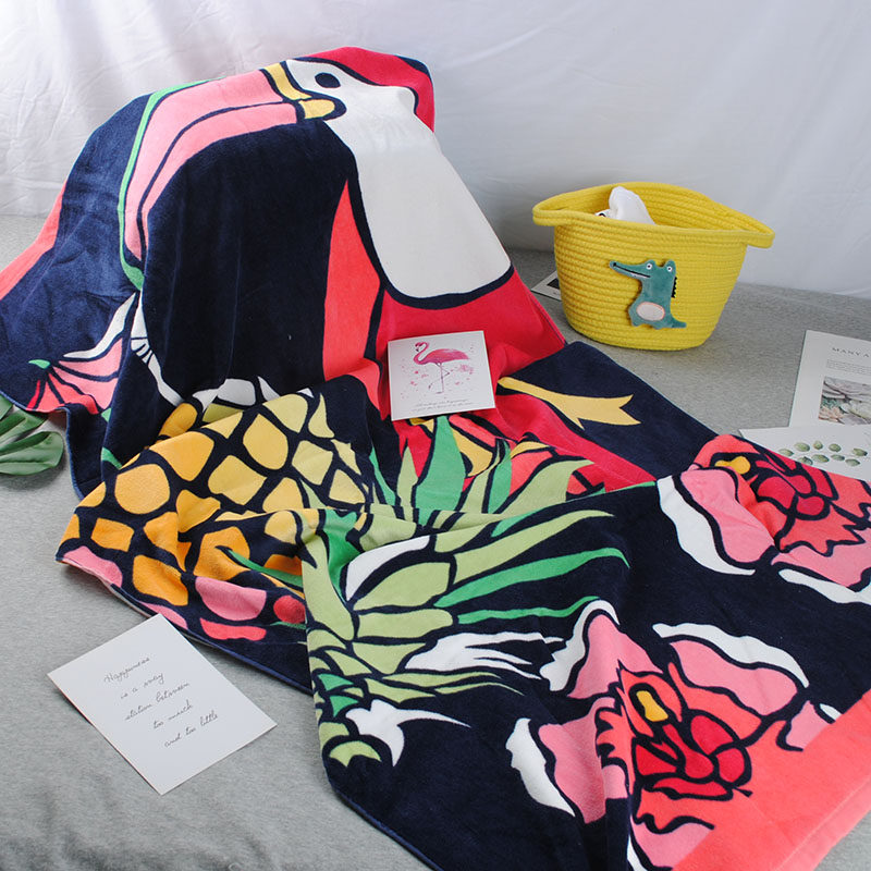 Flawful foreign trade VB original towel pure cotton woodpecker large bath towel soft soft water soft towel sand towel 85*168